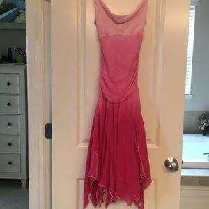 Pink ombre ballerina style spaghetti strap dress